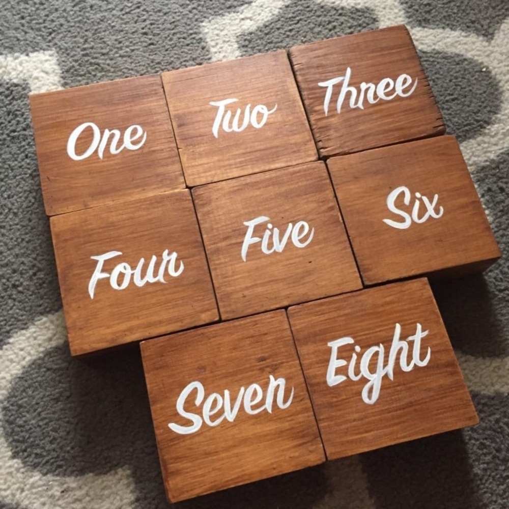 Handmade rustic table numbers